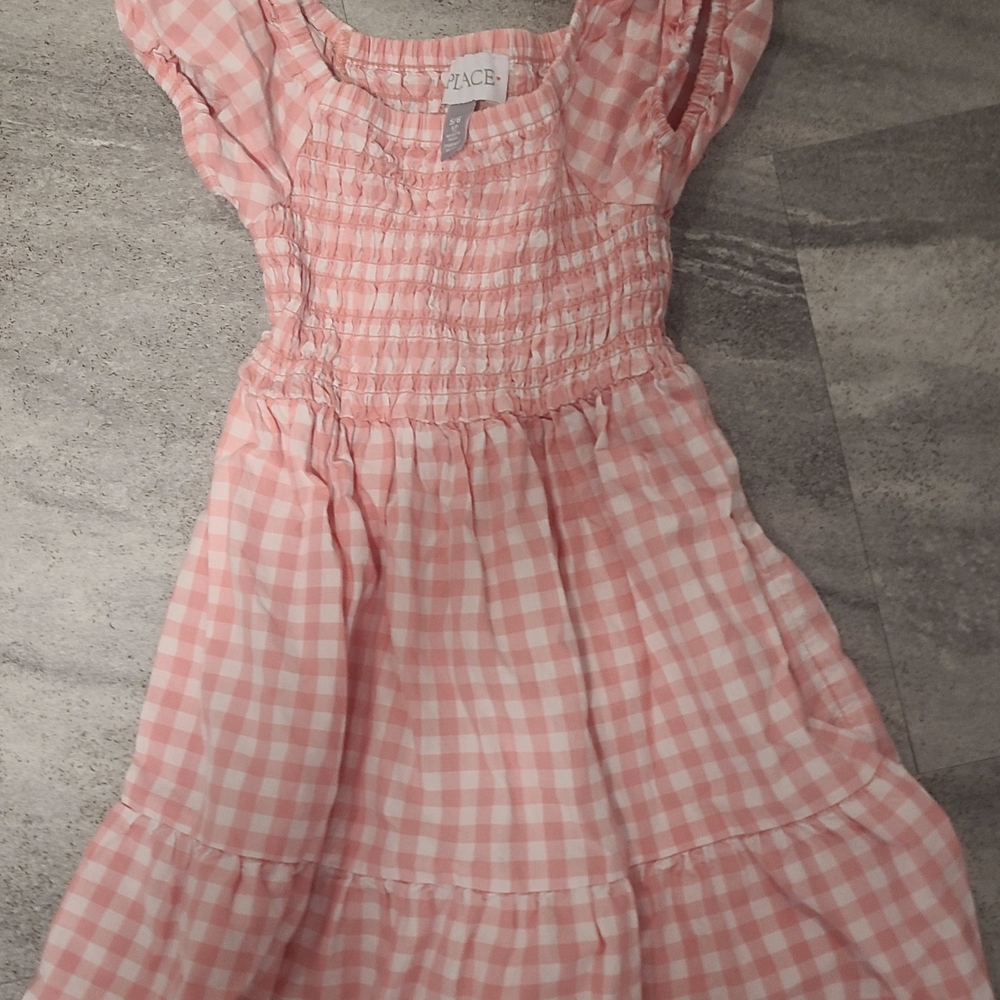 Zara Pink Checkered Kids Dress